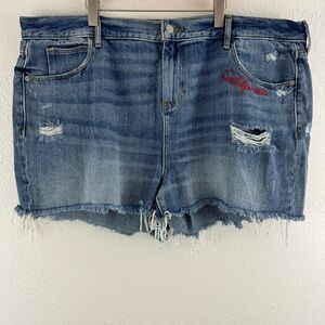 OLD NAVY Womens Distressed Denim California Boyfriend Raw Hem Plus Size Shorts
